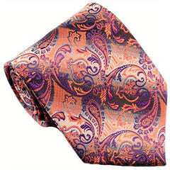 Men's Golden Floral Necktie Classic Print 9.4 cm