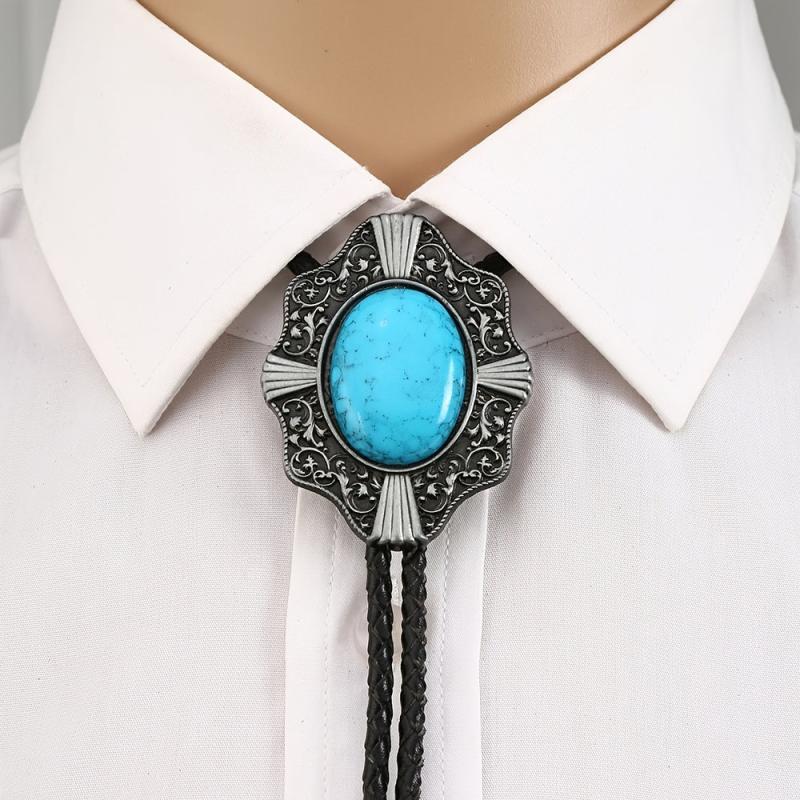 Novelty Metal Necktie Necklace Youth Casual Geometric Lace Bolo Necktie Necklace