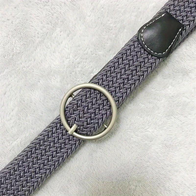 Unisex PU Leather Belt with Round Buckle for Daily Commuting