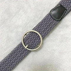 Unisex PU Leather Belt with Round Buckle for Daily Commuting
