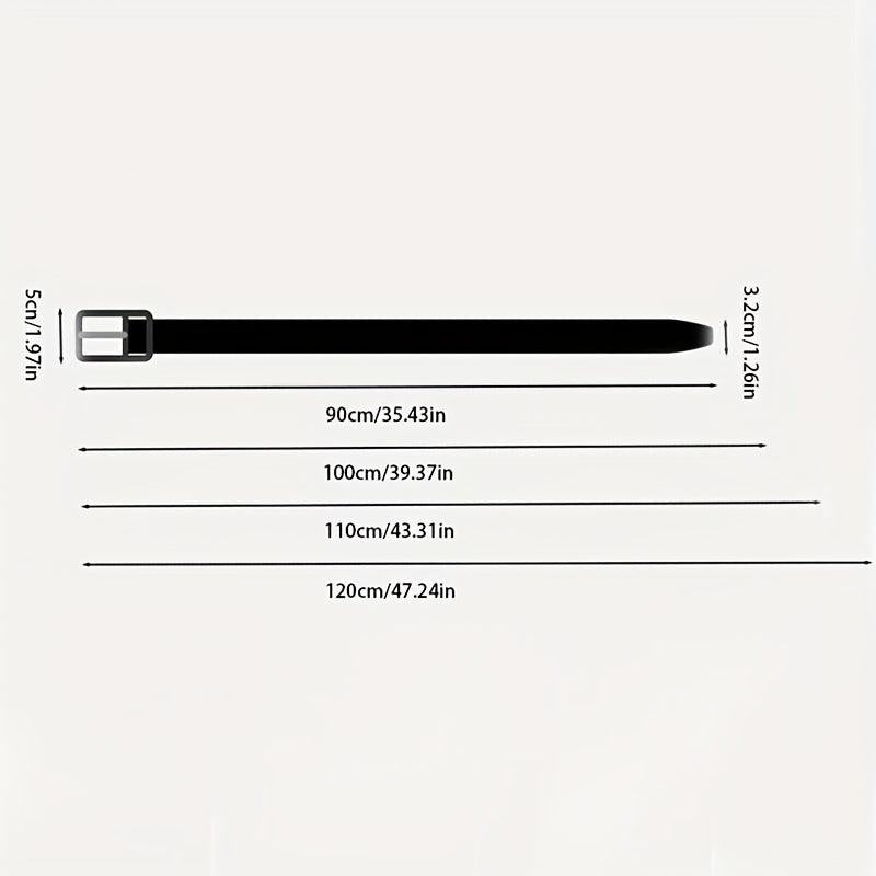 Unisex PU Leather Belt with Round Buckle for Daily Commuting