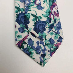 Printed Floral Neck Tie Skinny Tie For Weddings Groom