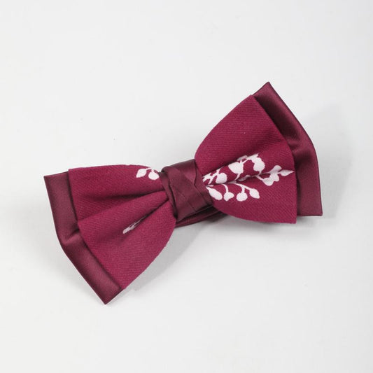 1PC Men's Red Double Layer Necktie Bow Tie for Party Daily