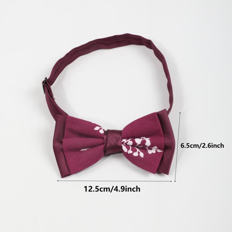 1PC Men's Red Double Layer Necktie Bow Tie for Party Daily