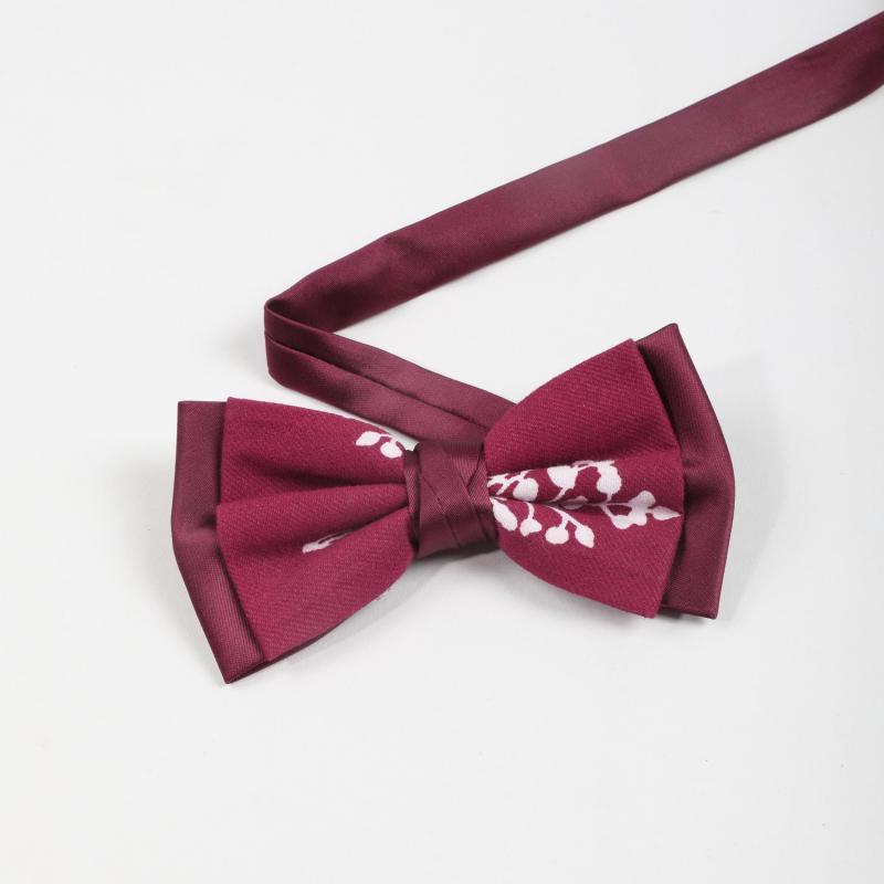 1PC Men's Red Double Layer Necktie Bow Tie for Party Daily