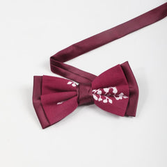 1PC Men's Red Double Layer Necktie Bow Tie for Party Daily