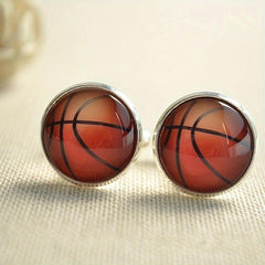 Basketball Cuff Links And Tie Clip Set Accessories