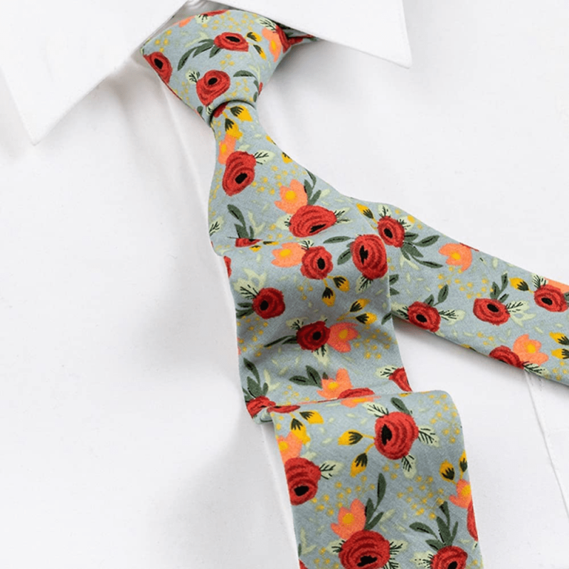 Men's Floral Neck Tie Wedding Groomsmen