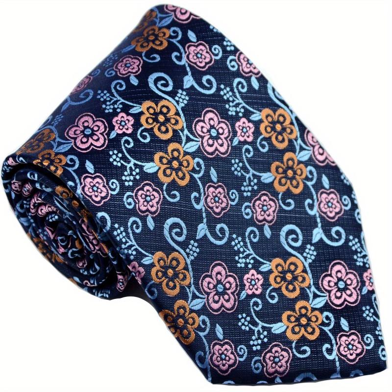 Men's Plaid Floral Pattern Neckties Wedding Party Business Outfit