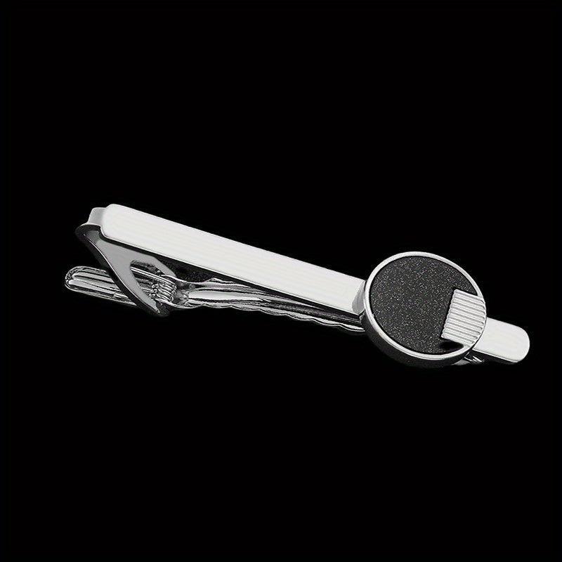 Maple Leaf Striped Square Round Tie Clip Wedding Business Necktie Accessories
