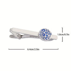 Maple Leaf Striped Square Round Tie Clip Wedding Business Necktie Accessories