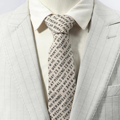 1PC Men's English Letter Fun Cotton Tie
