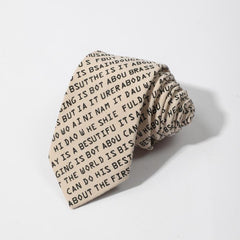 1PC Men's English Letter Fun Cotton Tie