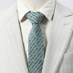 1PC Men's English Letter Fun Cotton Tie