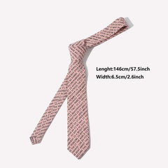 1PC Men's English Letter Fun Cotton Tie