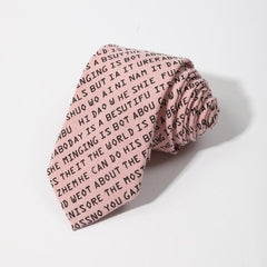 1PC Men's English Letter Fun Cotton Tie