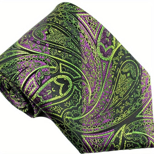 Men's Classic Plaid Floral Tie Suit Business Necktie