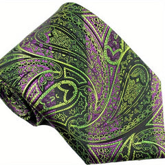 Men's Classic Plaid Floral Tie Suit Business Necktie