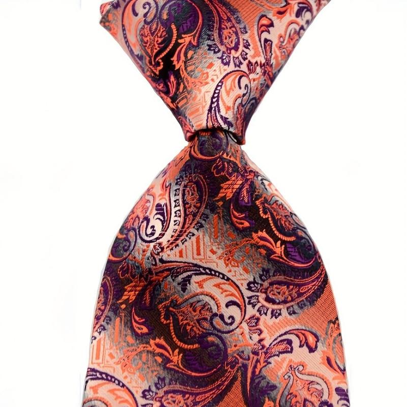 Men's Classic Plaid Floral Tie Suit Business Necktie