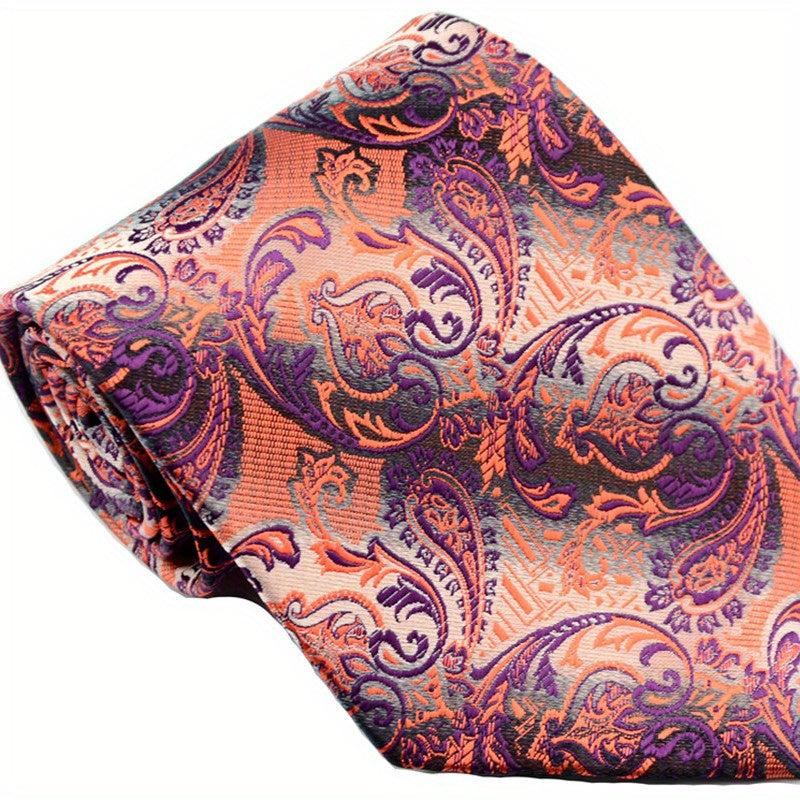 Men's Classic Plaid Floral Tie Suit Business Necktie