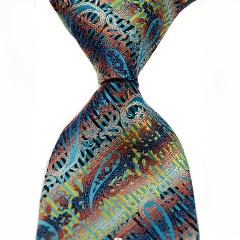 Men's Classic Plaid Floral Tie Suit Business Necktie