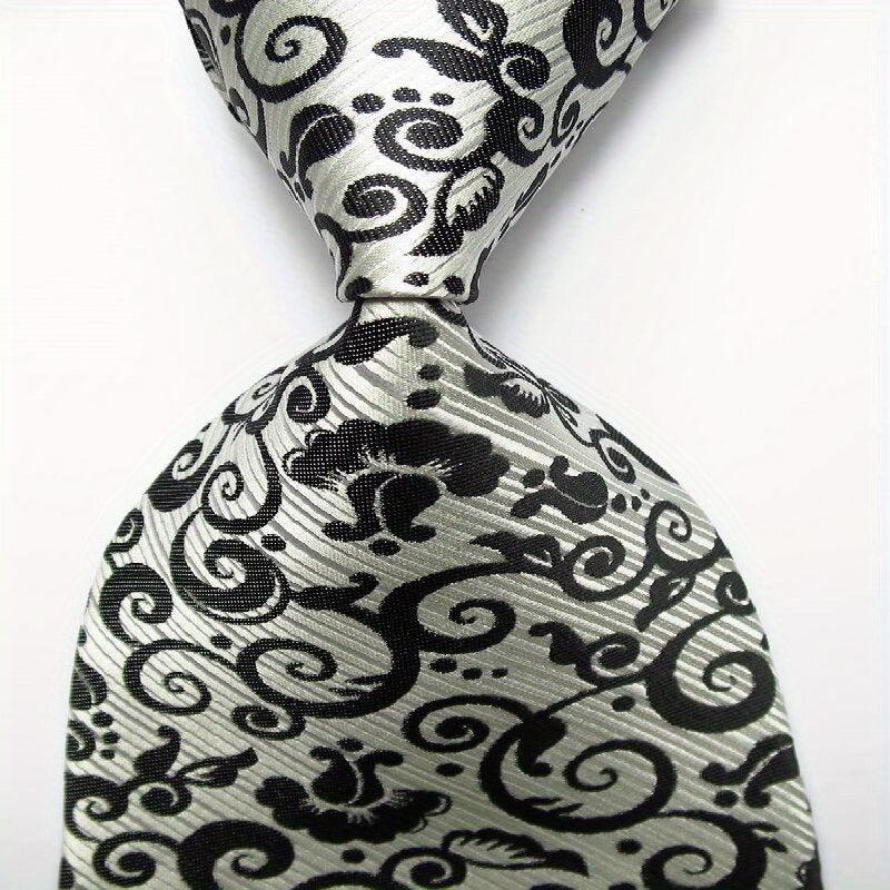 Paisley Tie Men's 8 Necktie Set Golden Beige Jacquard Woven Men's Tie Necktie