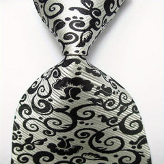 Paisley Tie Men's 8 Necktie Set Golden Beige Jacquard Woven Men's Tie Necktie