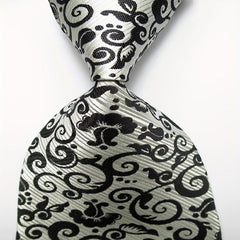 Paisley Tie Men's 8 Necktie Set Golden Beige Jacquard Woven Men's Tie Necktie
