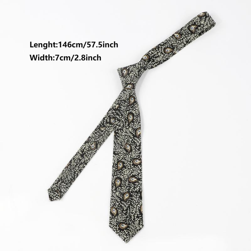 Business Style Feather Cashew Pattern Tie For Men