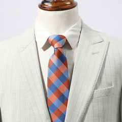Men's Plaid College Style Drawstring Tie