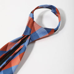 Men's Plaid College Style Drawstring Tie