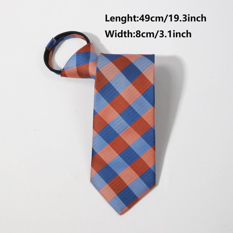 Men's Plaid College Style Drawstring Tie
