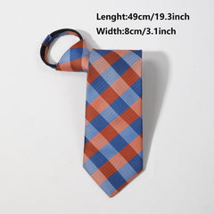 Men's Plaid College Style Drawstring Tie