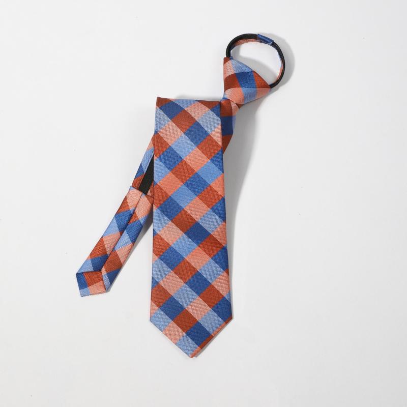 Men's Plaid College Style Drawstring Tie