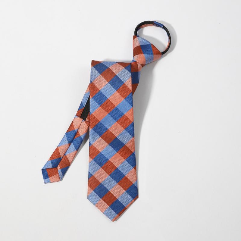 Men's Plaid College Style Drawstring Tie