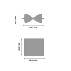 2pcs Bow Tie Pocket Square Set Men's Business Casual Dress Accessories