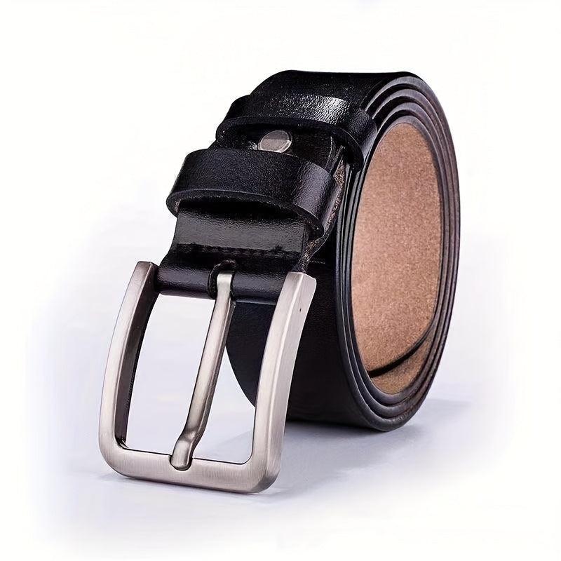 Pin Buckle Leather Belt Vintage Casual Middle aged Youth Leather Belt For Men