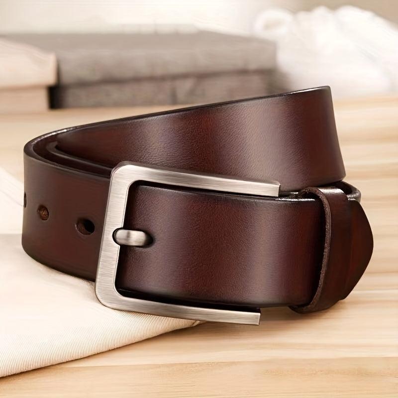 Pin Buckle Leather Belt Vintage Casual Middle aged Youth Leather Belt For Men