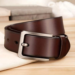 Pin Buckle Leather Belt Vintage Casual Middle aged Youth Leather Belt For Men