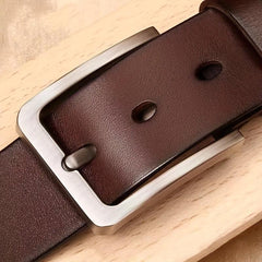 Pin Buckle Leather Belt Vintage Casual Middle aged Youth Leather Belt For Men