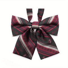 Men's Dark Red Tie Bow Tie College Style Print Party Tie