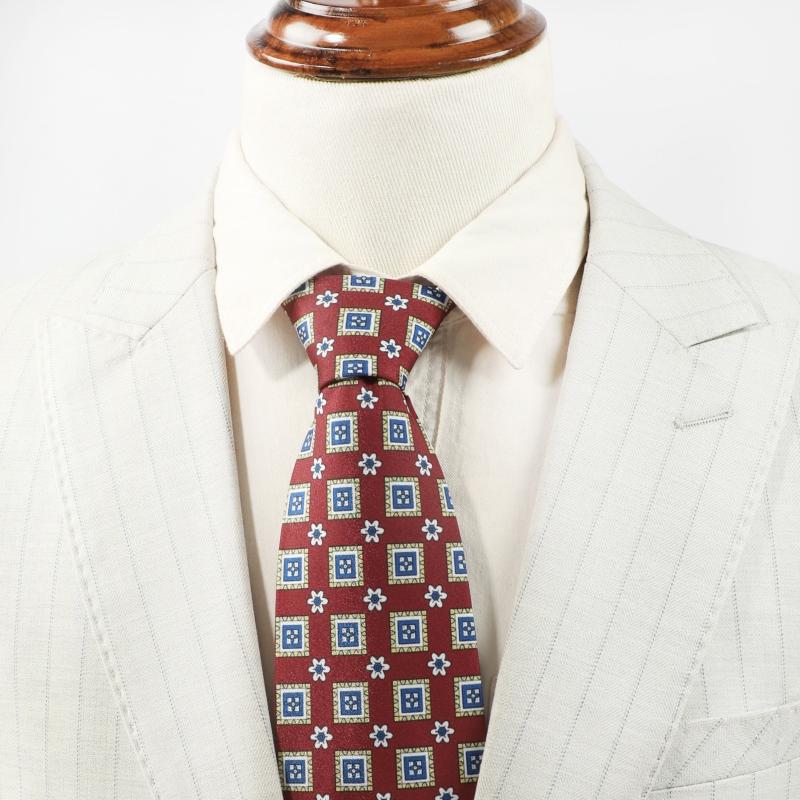 Men's Geometric Pattern Formal Tie for Wedding Groom