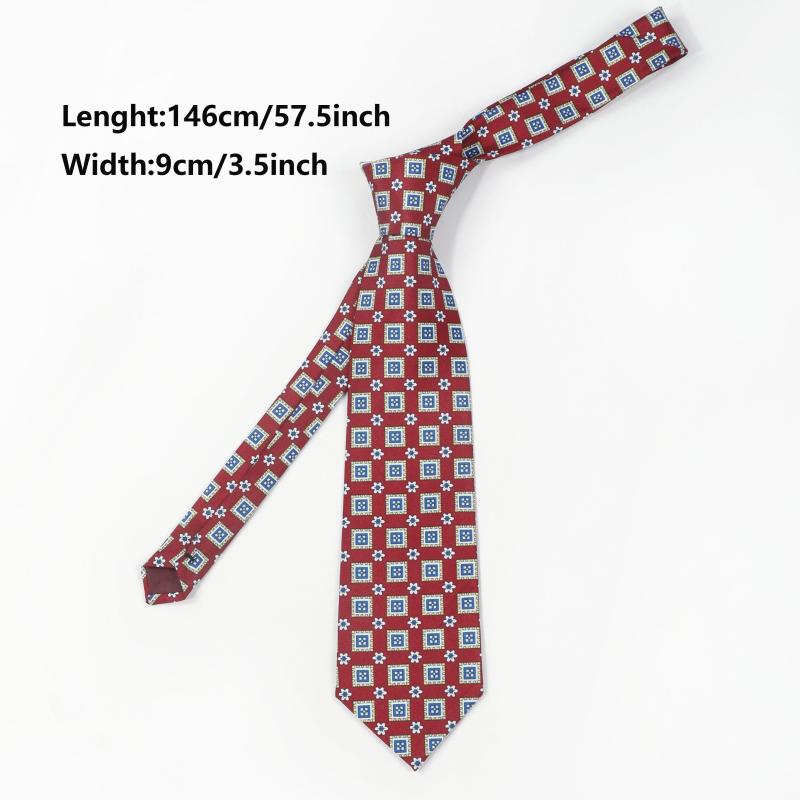Men's Geometric Pattern Formal Tie for Wedding Groom