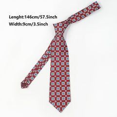 Men's Geometric Pattern Formal Tie for Wedding Groom