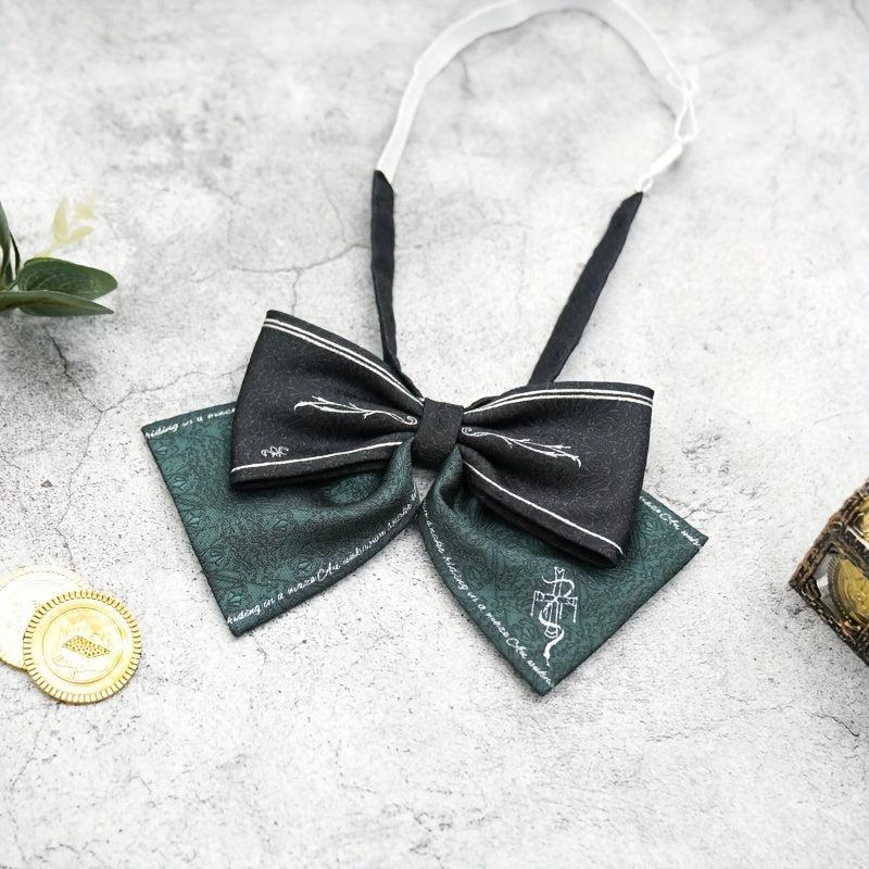 Retro Pattern Men's Bow Tie Green Matching Print Clothing Accessories