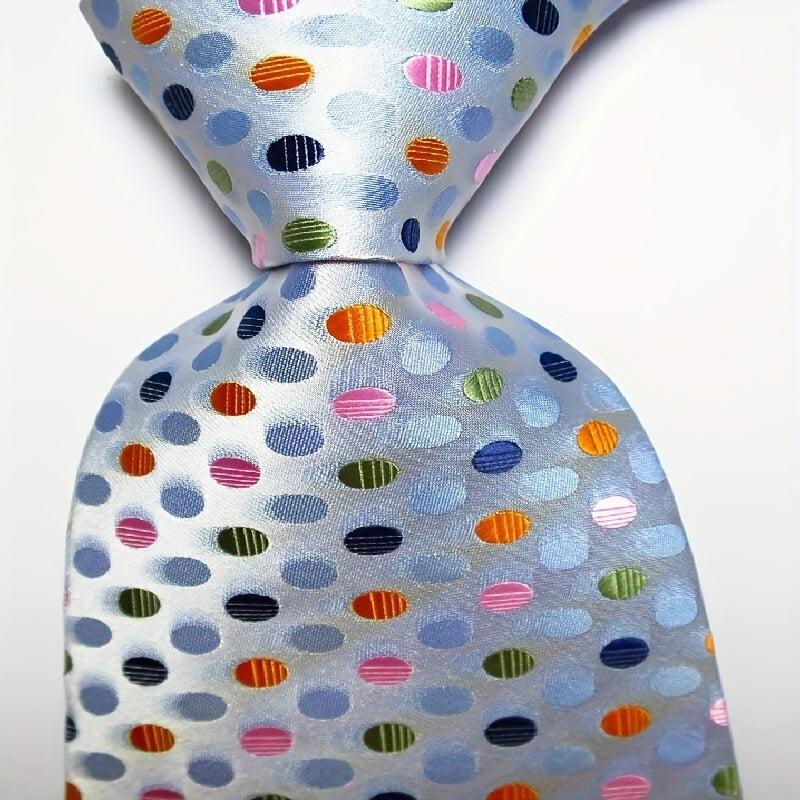 Men's Classic Printed Dot Tie Red Green Business Wedding Party Tie