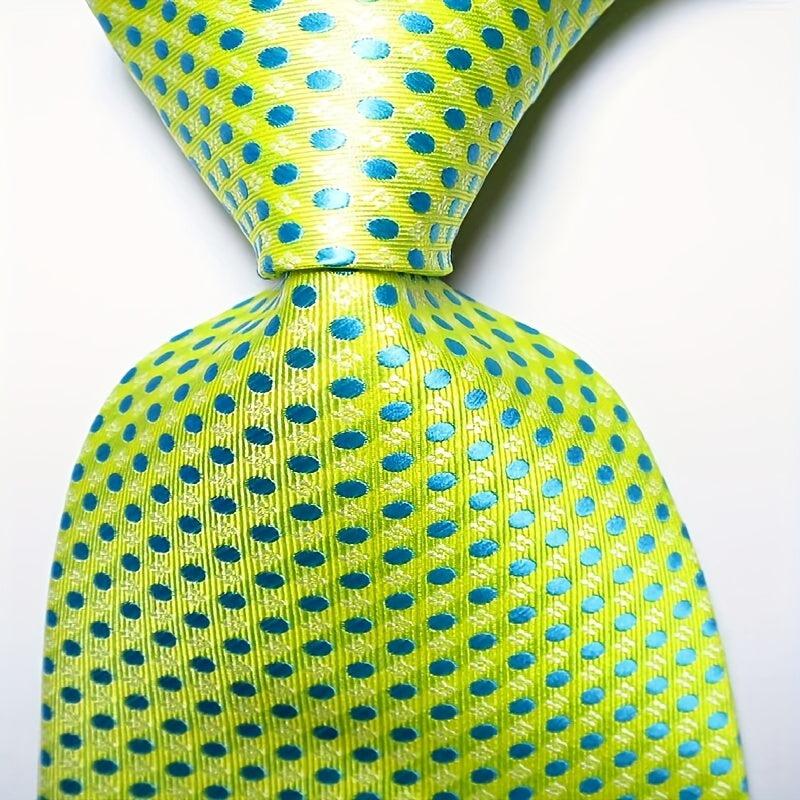 Men's Classic Printed Dot Tie Red Green Business Wedding Party Tie