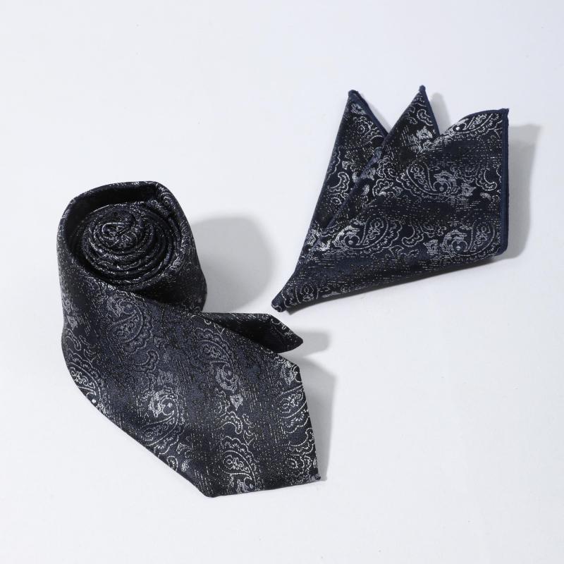 Cashew Stripe Ethnic Style Tie Pocket Square Set