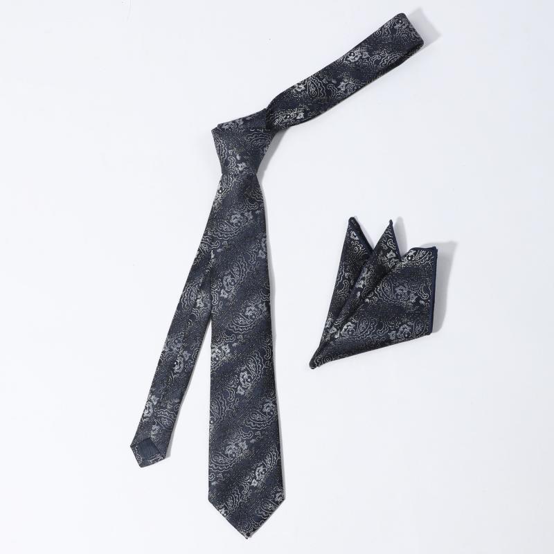 Cashew Stripe Ethnic Style Tie Pocket Square Set