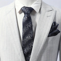 Cashew Stripe Ethnic Style Tie Pocket Square Set
